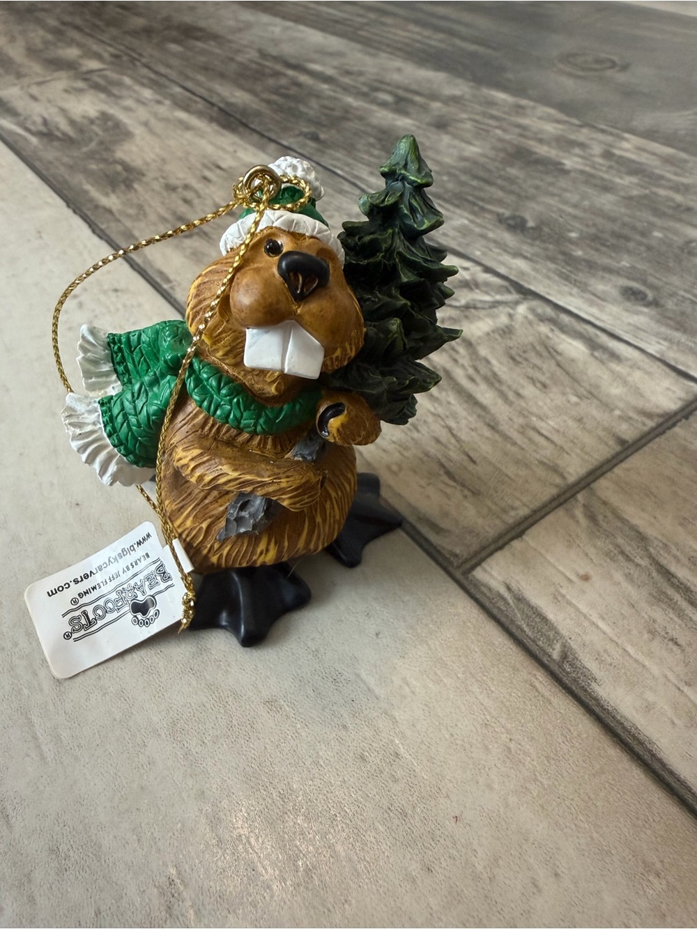 Big Sky Carvers Bearfoots by Jeff Fleming Christmas Beaver Ornament